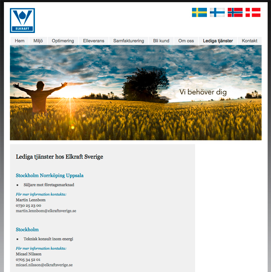 Det nya menyvalet i Drupal och en ny fräsch toppbanner.